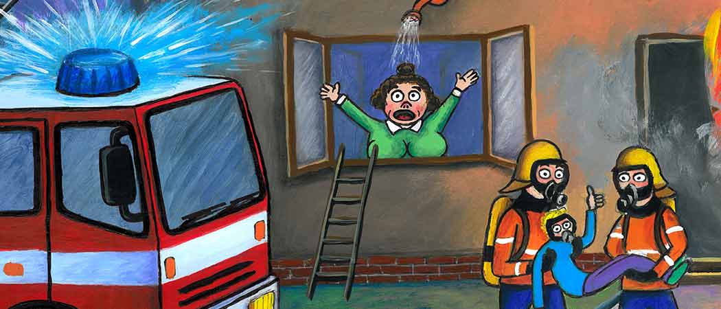 Ilustrace - hasiči